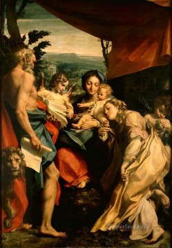 アントニオ・ダ・コレッジョ Painting - マドンナと聖ヒエロニムスの日 ルネッサンスのマニエリスム アントニオ・ダ・コレッジョ